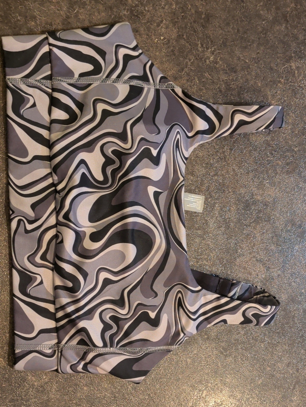 Sleeveless Abstract Swirl Print Crop Top in Gray